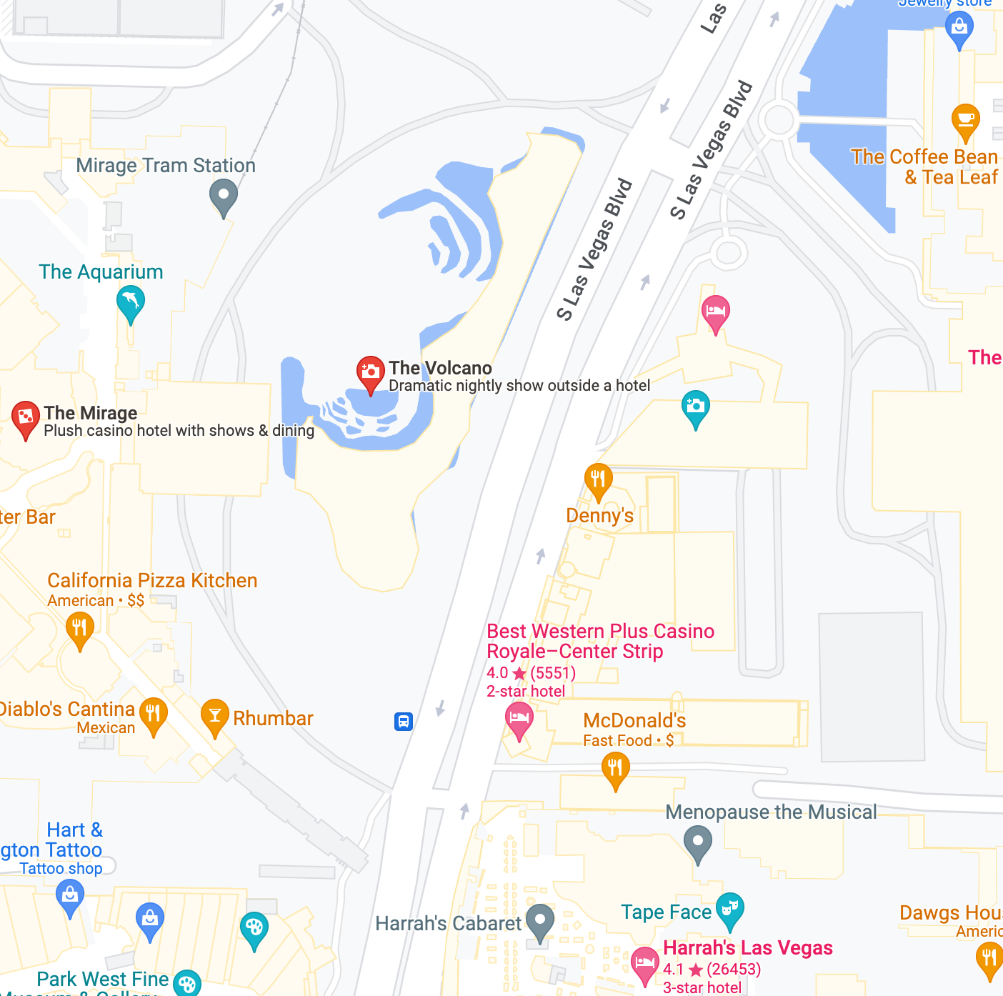 Map of the Mirage Las Vegas Map of the Mirage Las Vegas