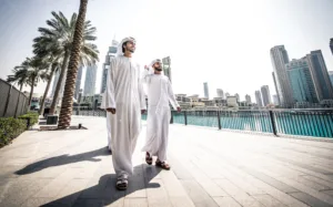 Three Arabic Business Men Spending Time In Dubai