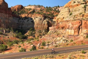 Utah Zion Canyon Cyclist