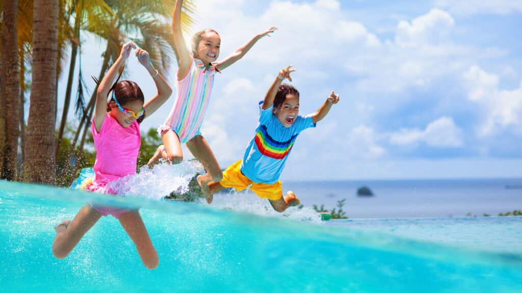 Kids Jumping Into Pool