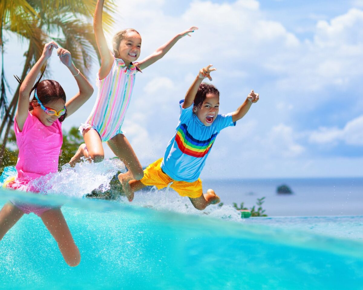 Kids Jumping Into Pool
