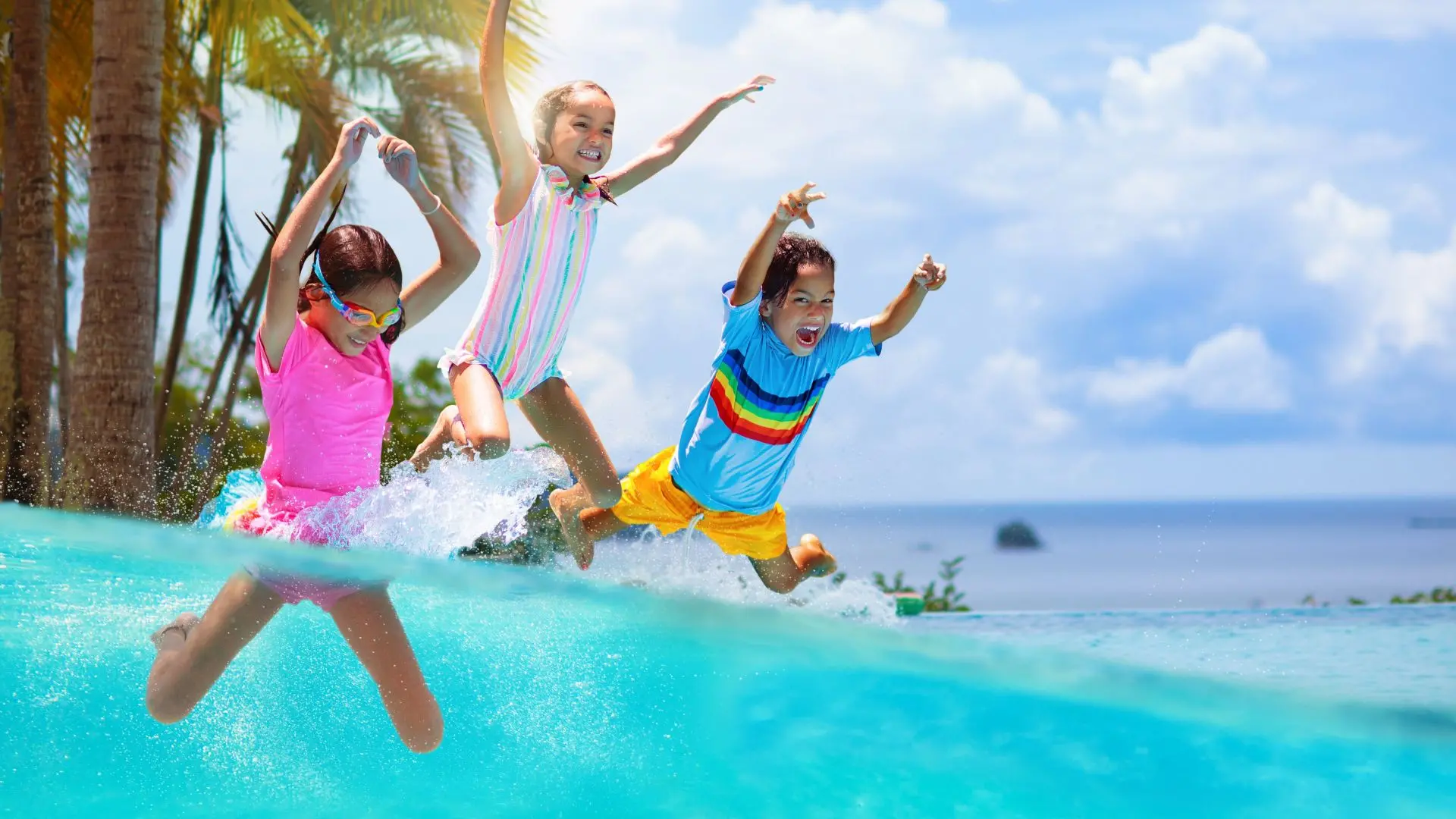 Kids Jumping Into Pool